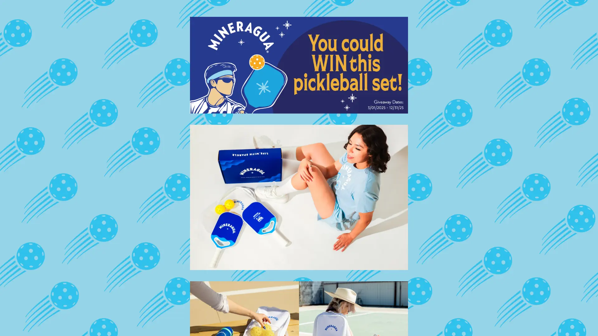 Sweepstake Mineragua Pickleball Kit Sweepstakes by Novamex