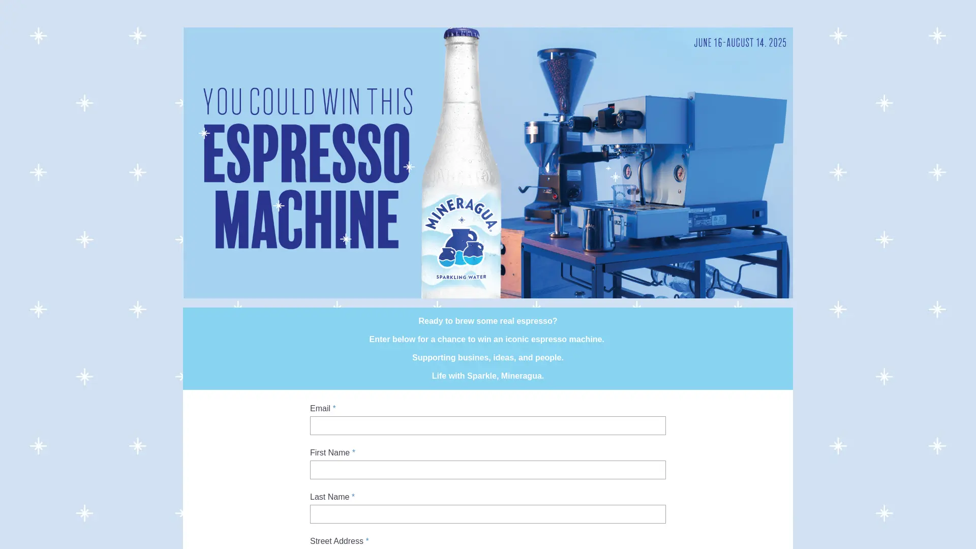 Sweepstake Brew and Win espresso machine sweepstakes by Novamex