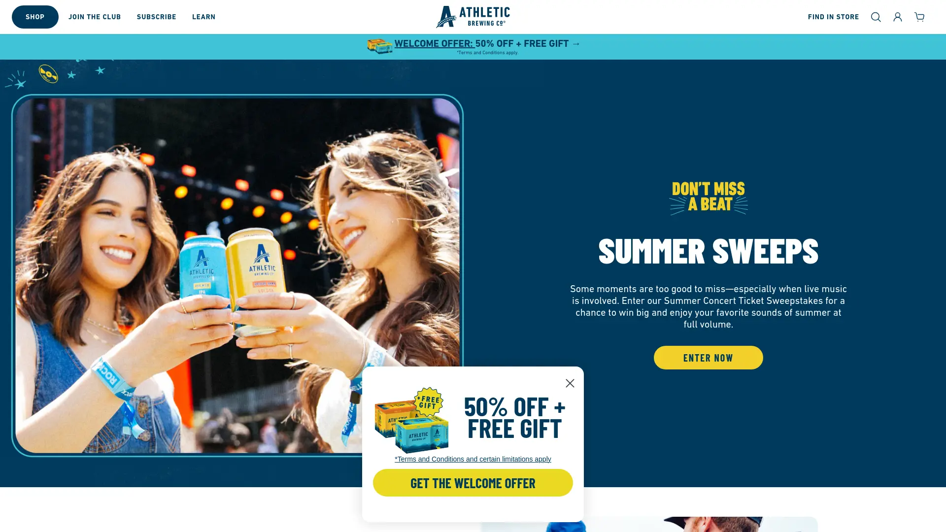 Sweepstake Summer Concert Ticket Sweepstakes - Athletic Brewing Company by Athletic Brewing Company LLC