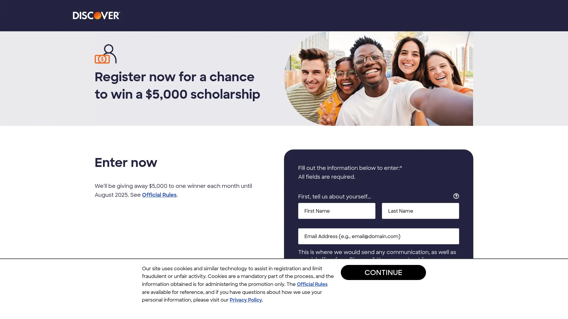 Sweepstake 2024-2025 Discover Scholarship Sweepstakes by Discover Products, Inc.