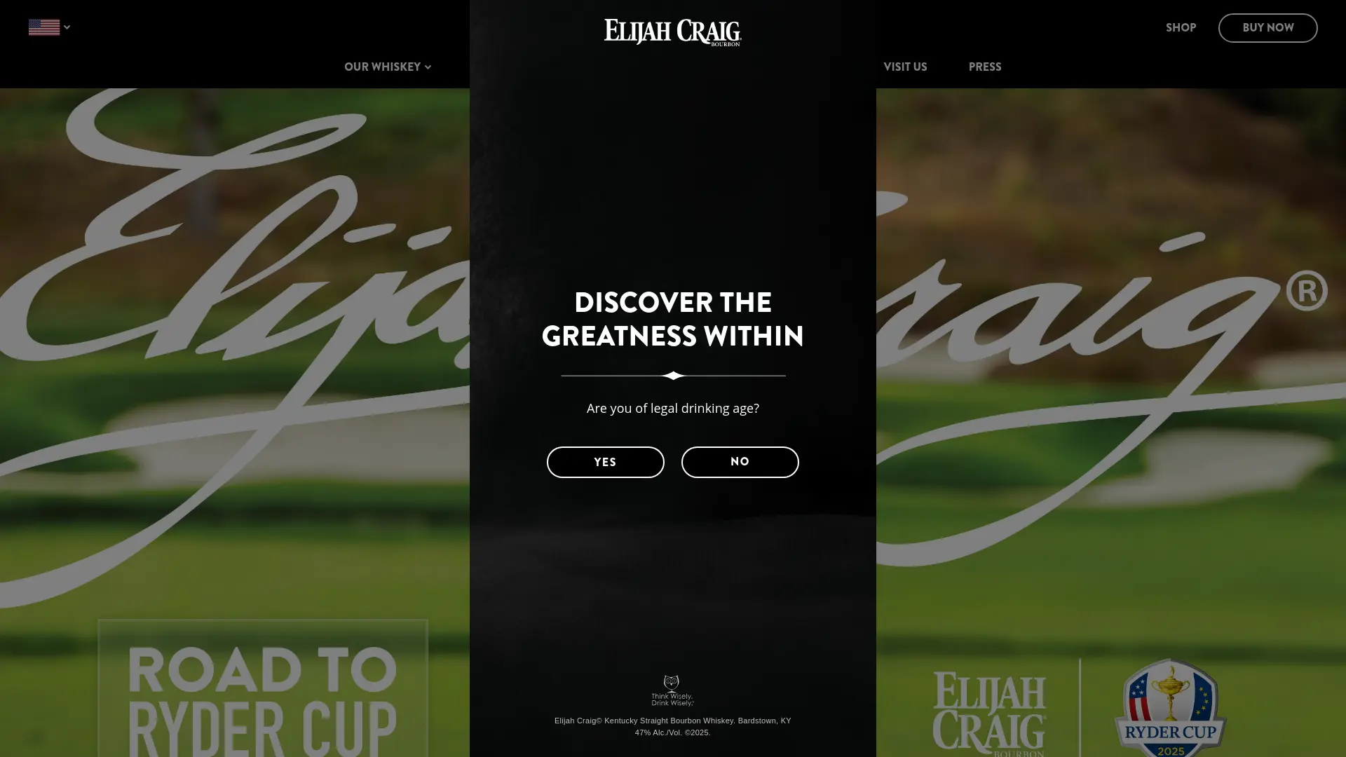 Sweepstake Elijah Craig® Road to Ryder Cup Sweepstakes by Heaven Hill Sales Co.