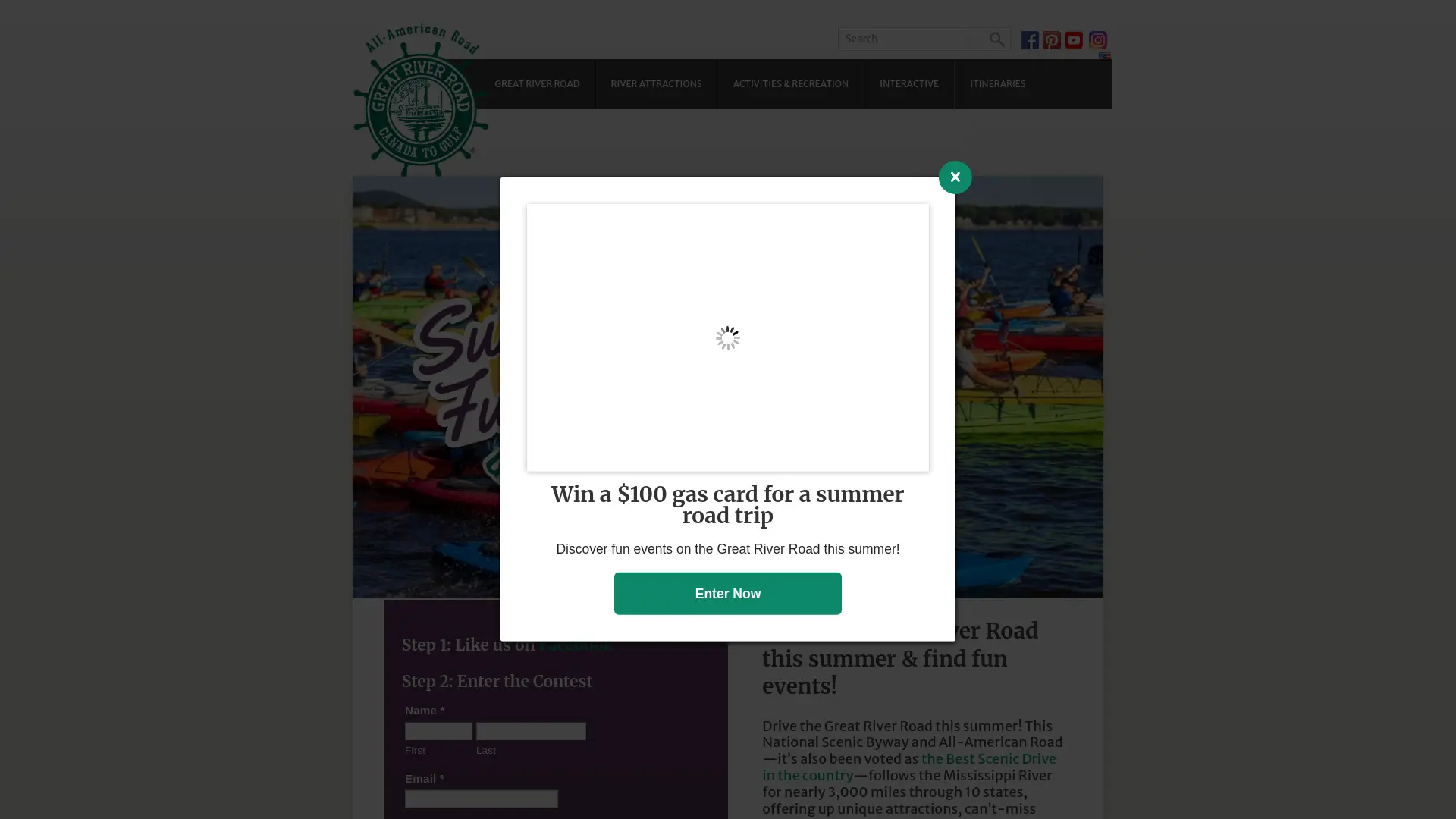 Sweepstake Summer Fun on the Great River Road Giveaway by Mississippi River Parkway Commission