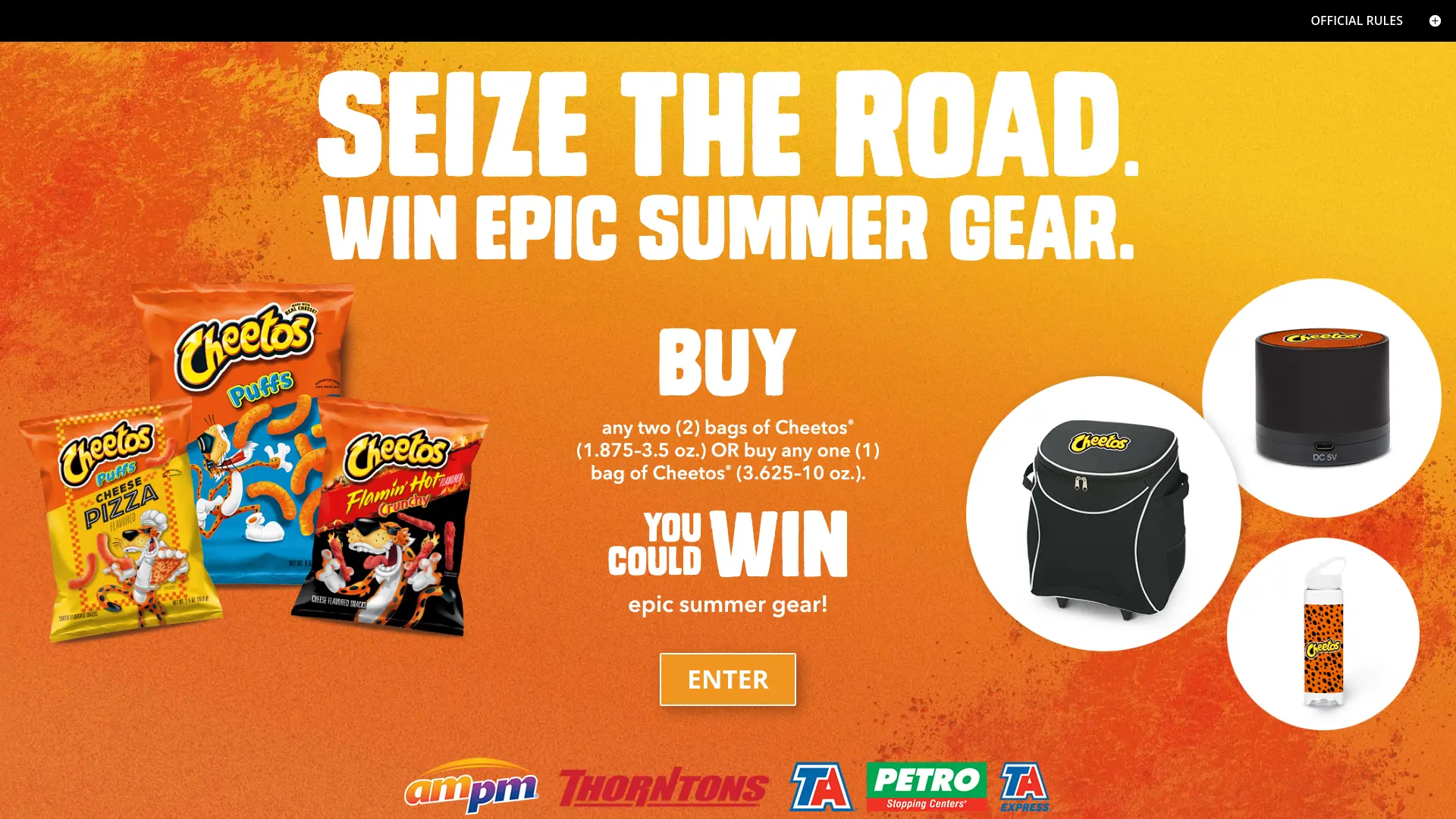 Sweepstake 2025 CHEETOS® UNTOUCHABLE CHEESY SWAG SWEEPSTAKES by Frito-Lay, Inc.
