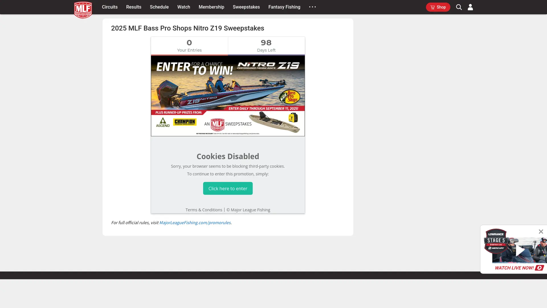 Sweepstake 2025 MLF Bass Pro Shops Nitro Z19 Sweepstakes by Major League Fishing, LLC