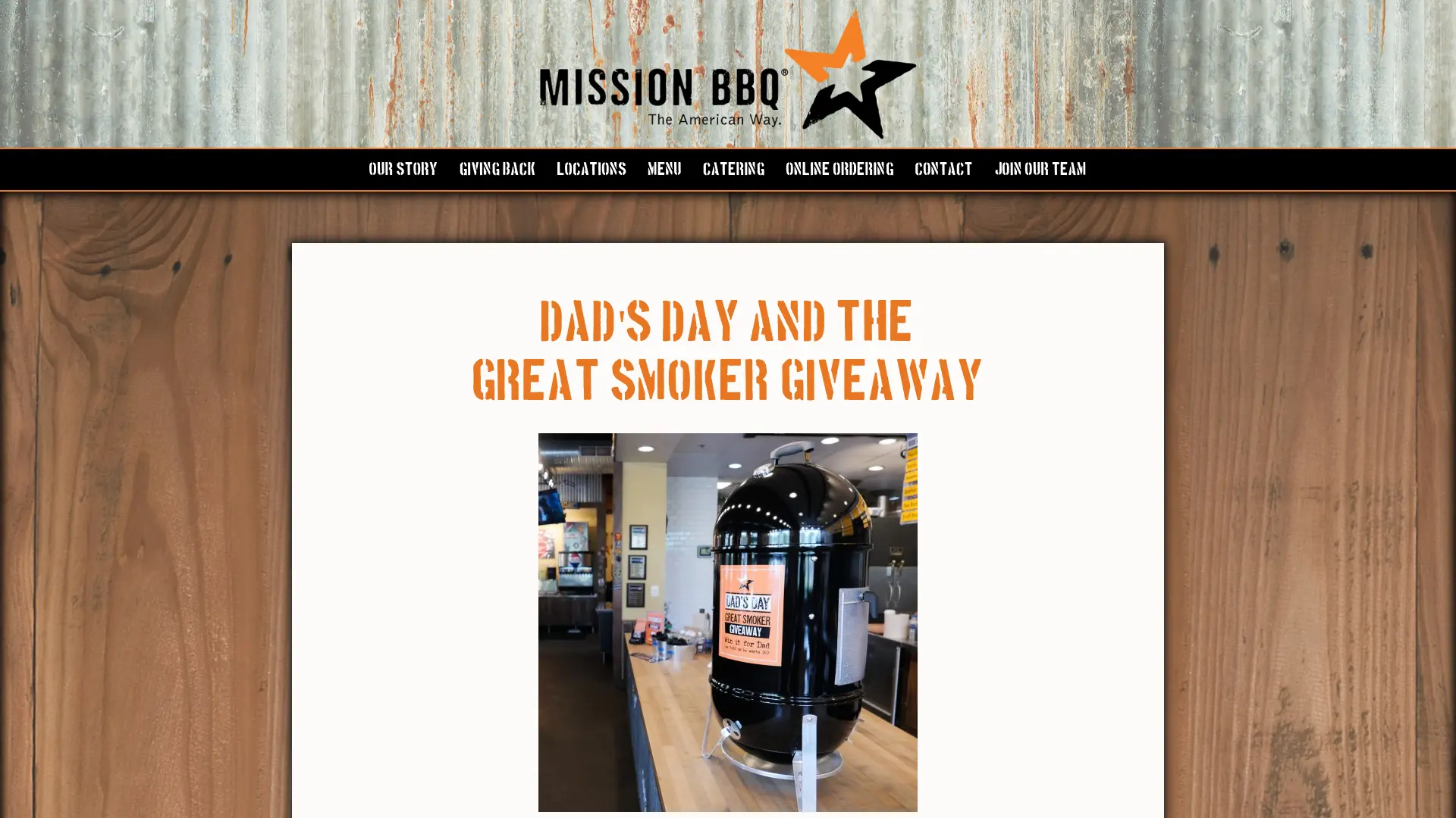 Sweepstake Dad's Day and the Great Smoker Giveaway by MISSION BBQ