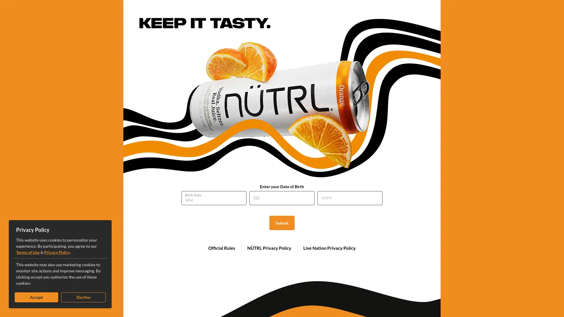 Sweepstake NÜTRL Summer Instant Win and Sweepstakes by Anheuser-Busch, LLC, Live Nation Marketing, Inc.
