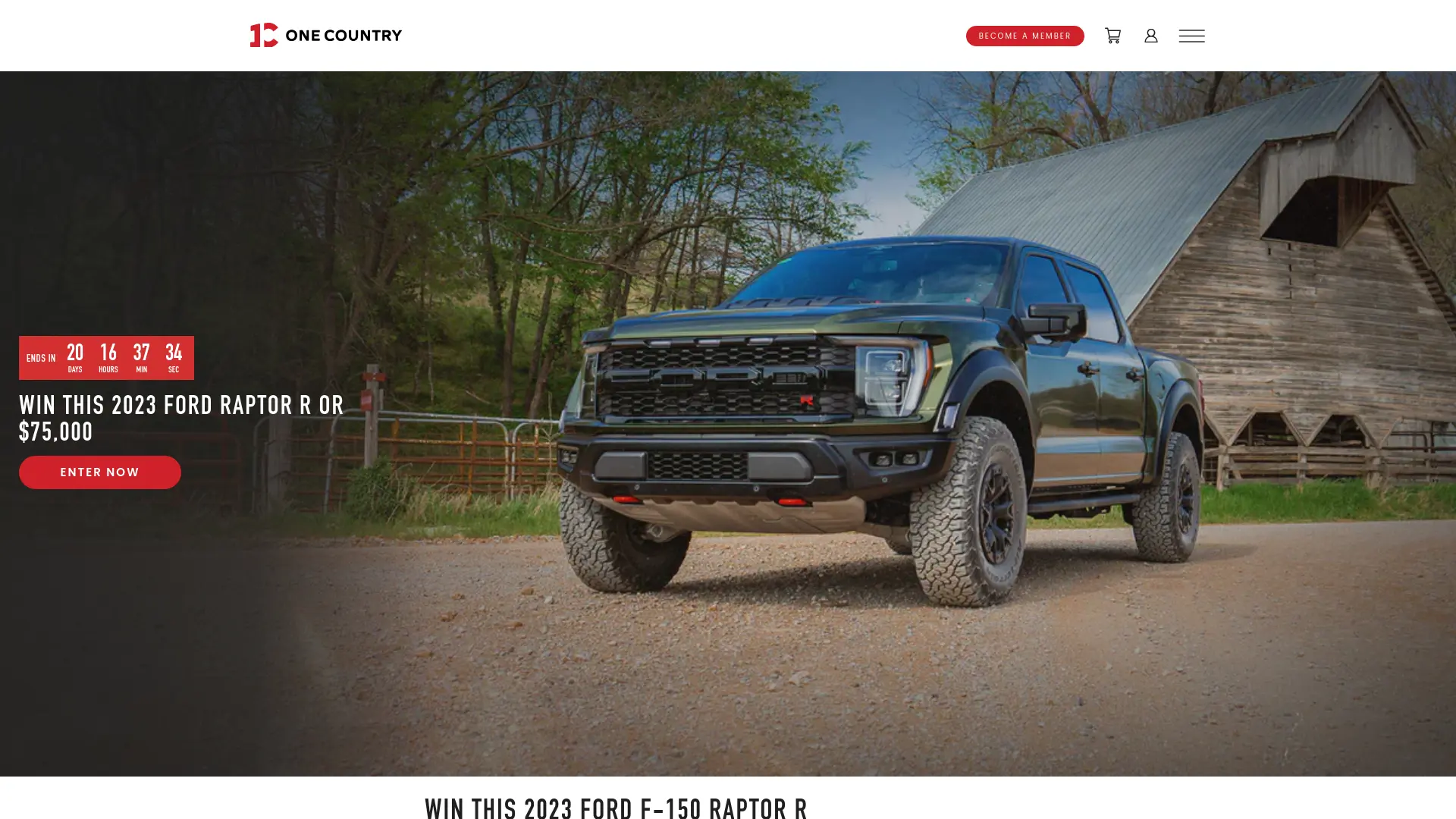 Sweepstake 2023 Ford Raptor R Giveaway - One Country by One Country