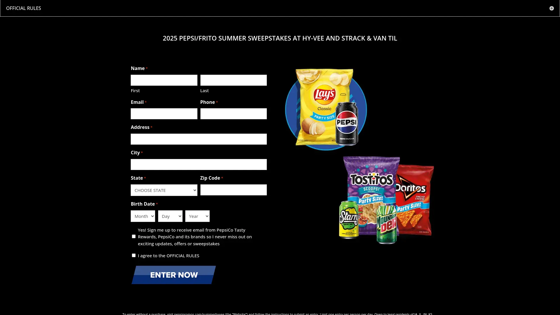 Sweepstake 2025 PEPSI/FRITO SUMMER SWEEPSTAKES AT HY-VEE AND STRACK & VAN TIL by Pepsi-Cola Company