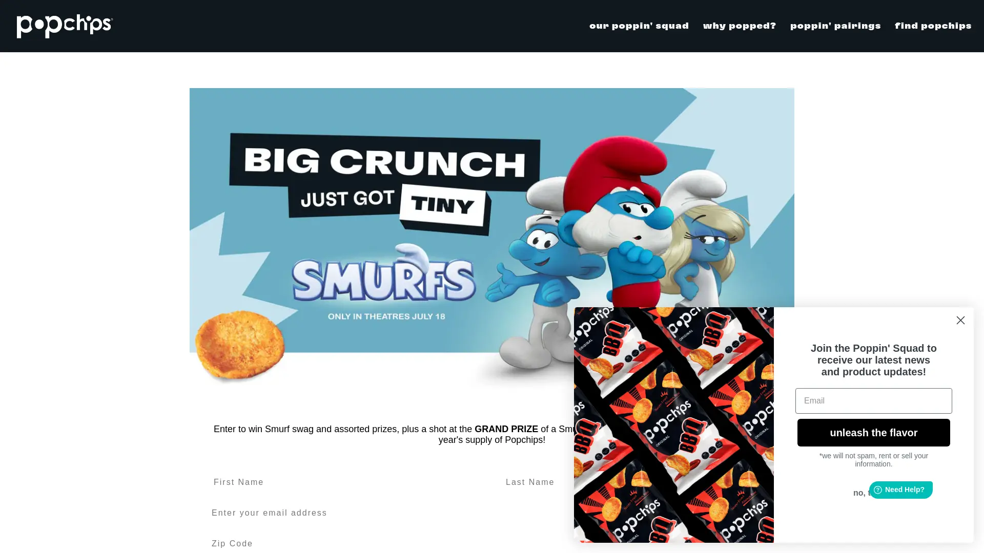 Sweepstake Popchips x Smurfs Summer Sweepstakes by Our Home/Popchips