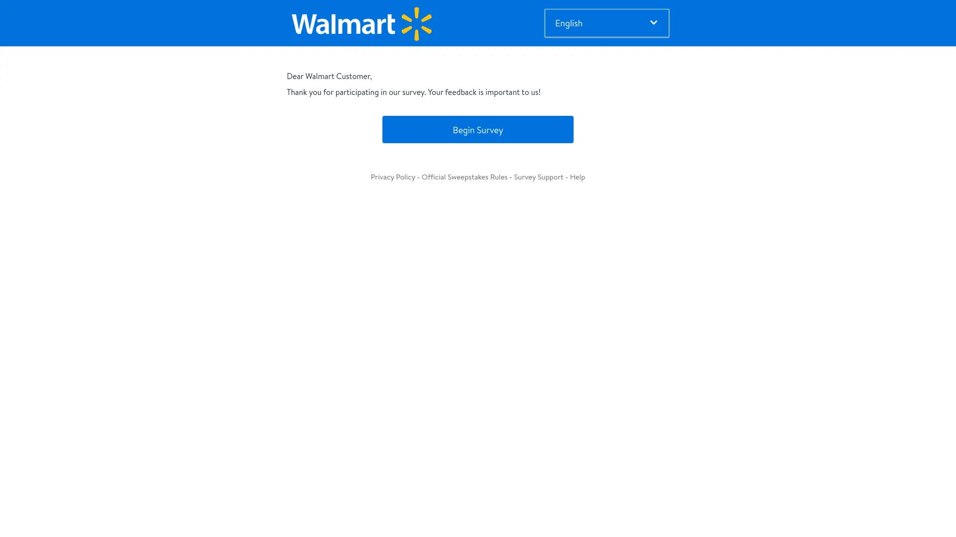 Sweepstake Walmart Customer Satisfaction Sweepstakes by Walmart