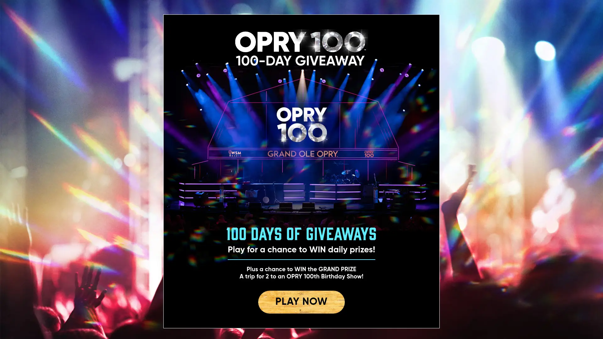 Sweepstake Opry 100 Sweepstakes by OEG Holdco, LLC dba Opry Entertainment Group