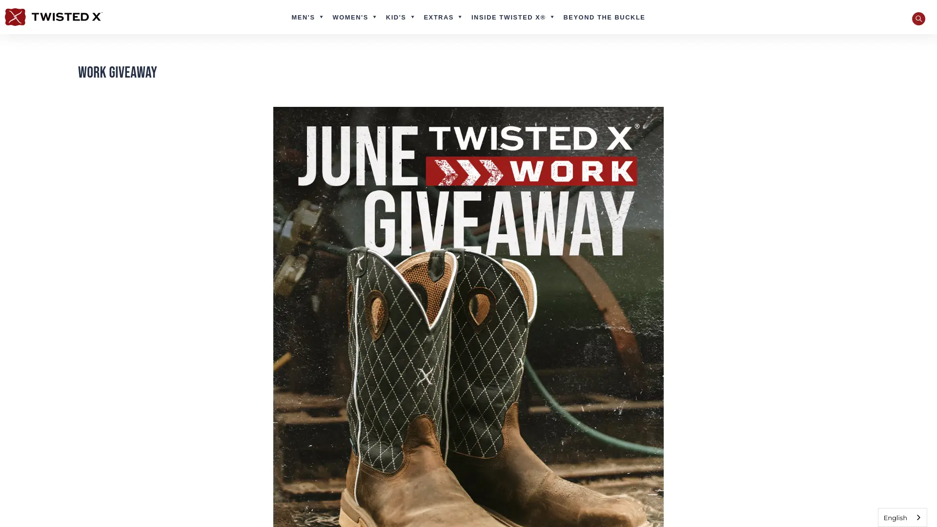 Sweepstake Twisted X Work Giveaway by Twisted X