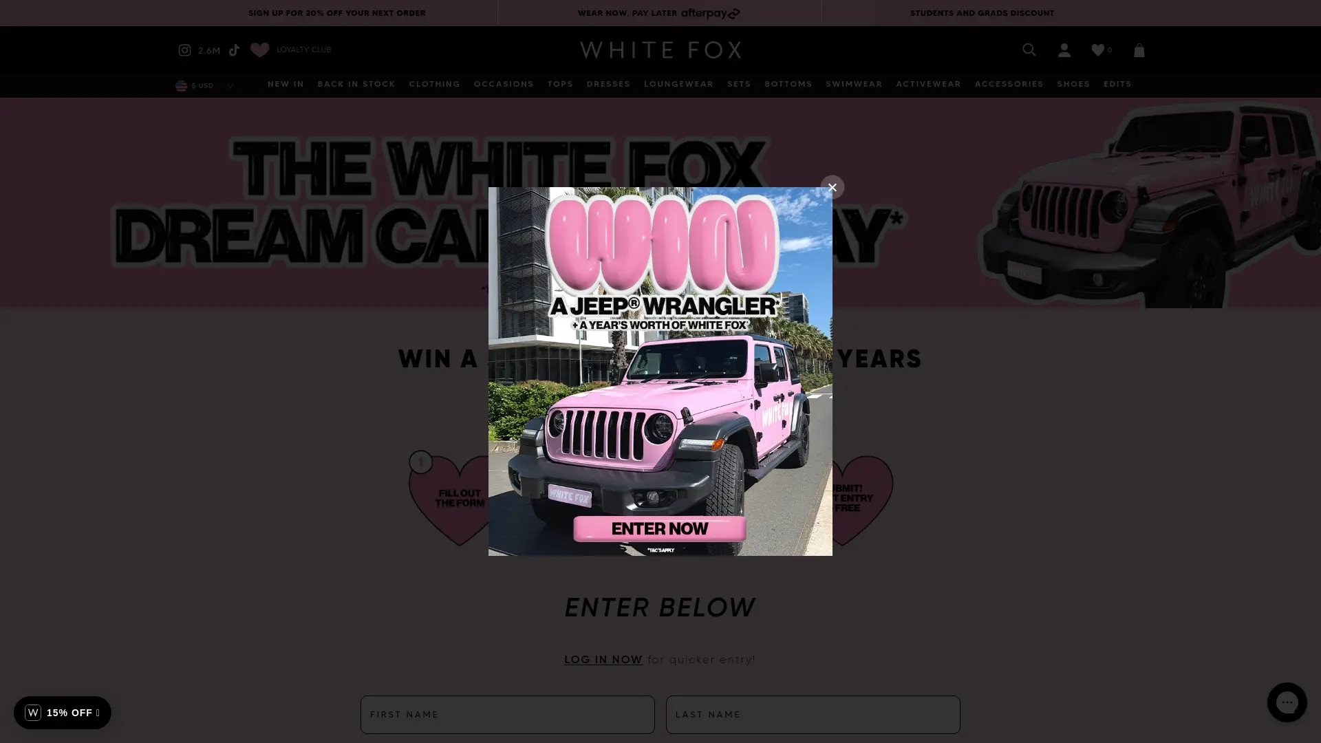 Sweepstake White Fox Dream Car Giveaway by White Fox Boutique