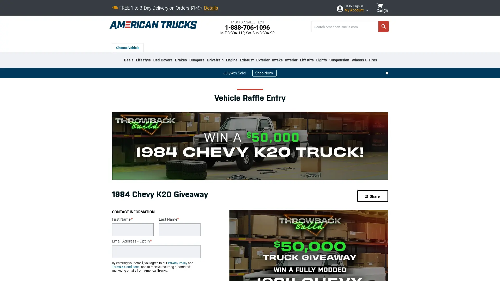 Sweepstake 1984 Chevy K20 Giveaway AmericanTrucks by Turn 5, Inc.