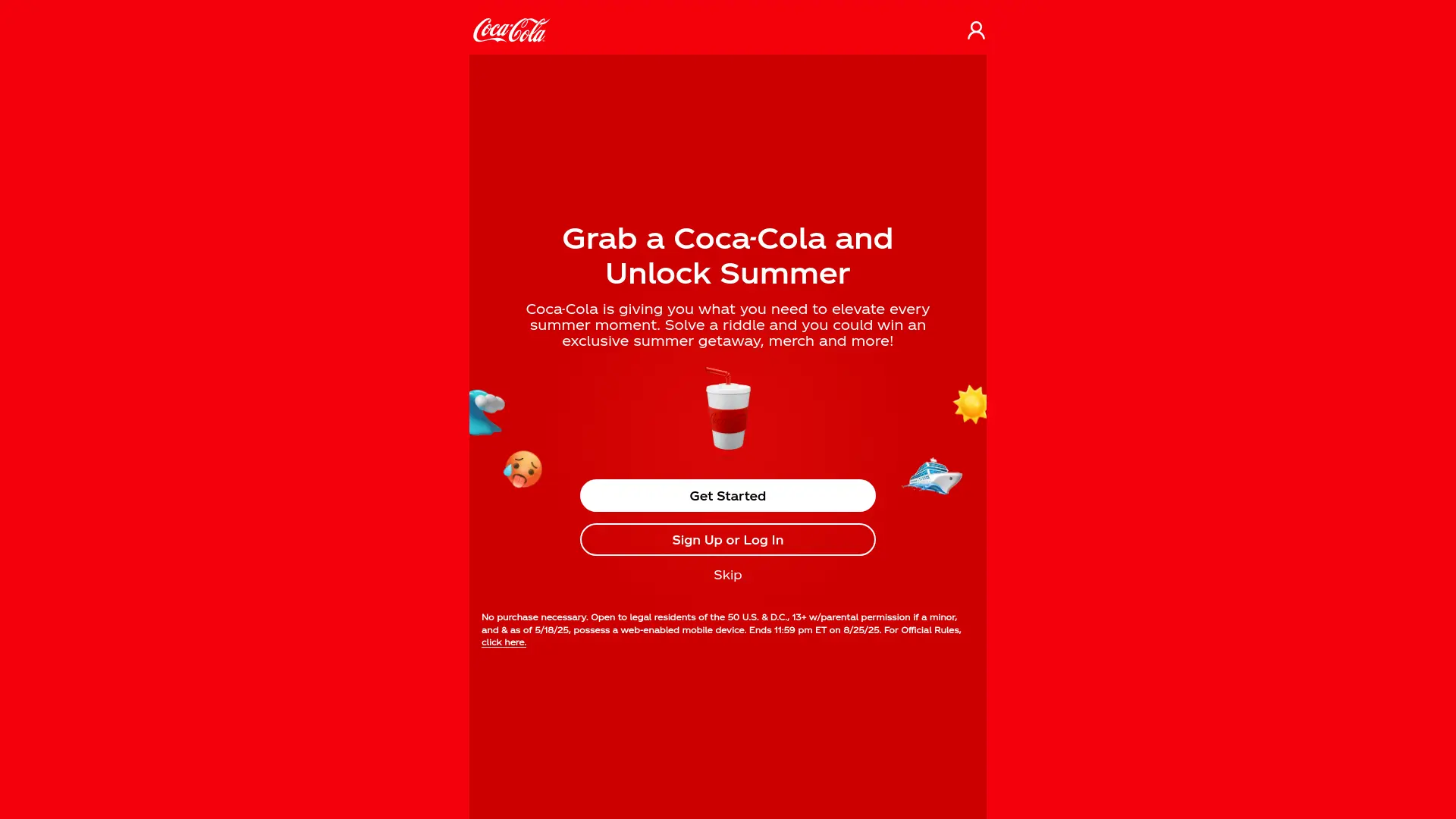Sweepstake The Summer Refreshing Uplift Emoji Instant Win Game and Sweepstakes - Coca-Cola by The Coca-Cola Company