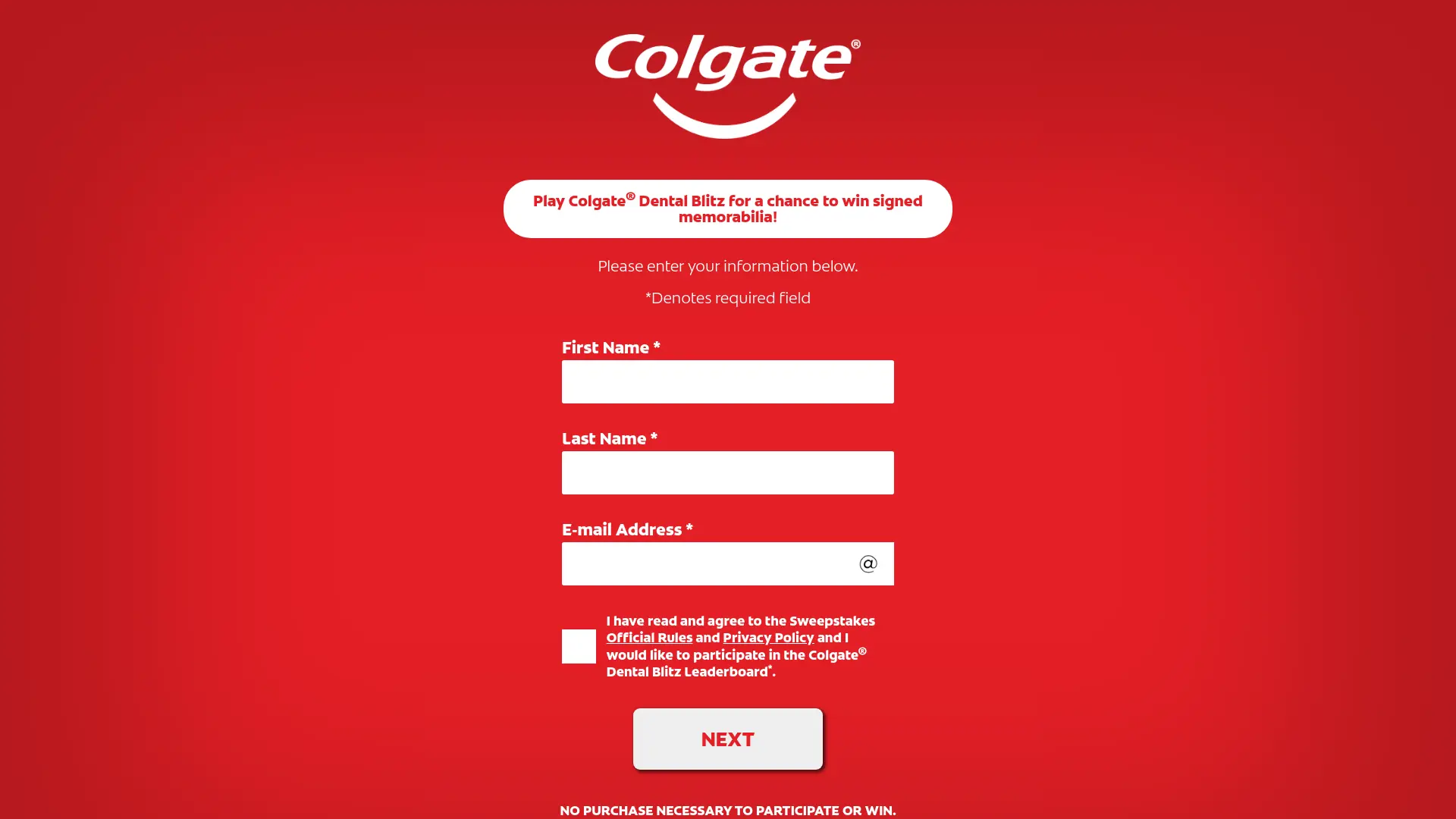 Sweepstake Colgate® Dental Blitz by Family First, Inc.