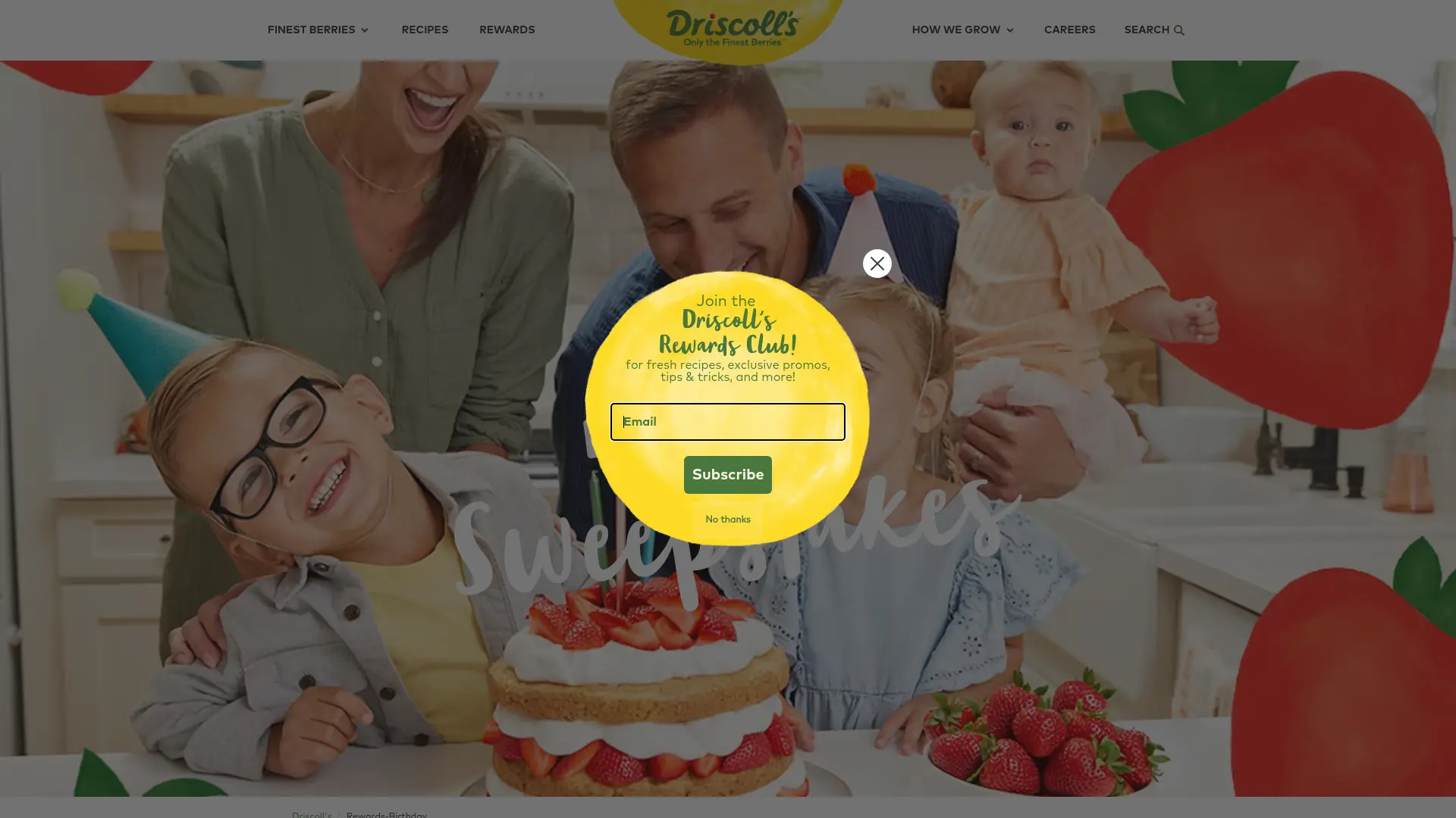 Sweepstake Berry Birthday Sweepstakes Driscoll’s by Driscoll’s, Inc.