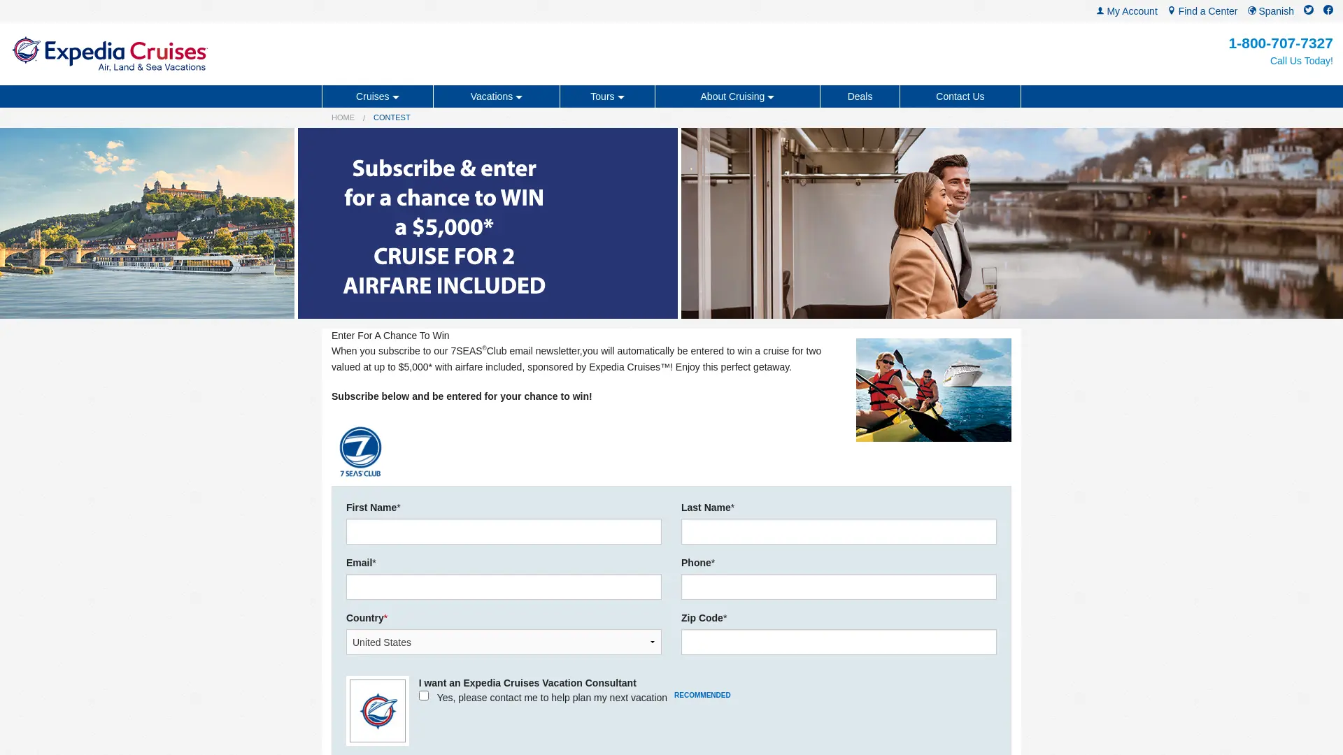 Sweepstake Enter For A Chance To Win a $5,000 Cruise - Expedia Cruises by Expedia Cruises