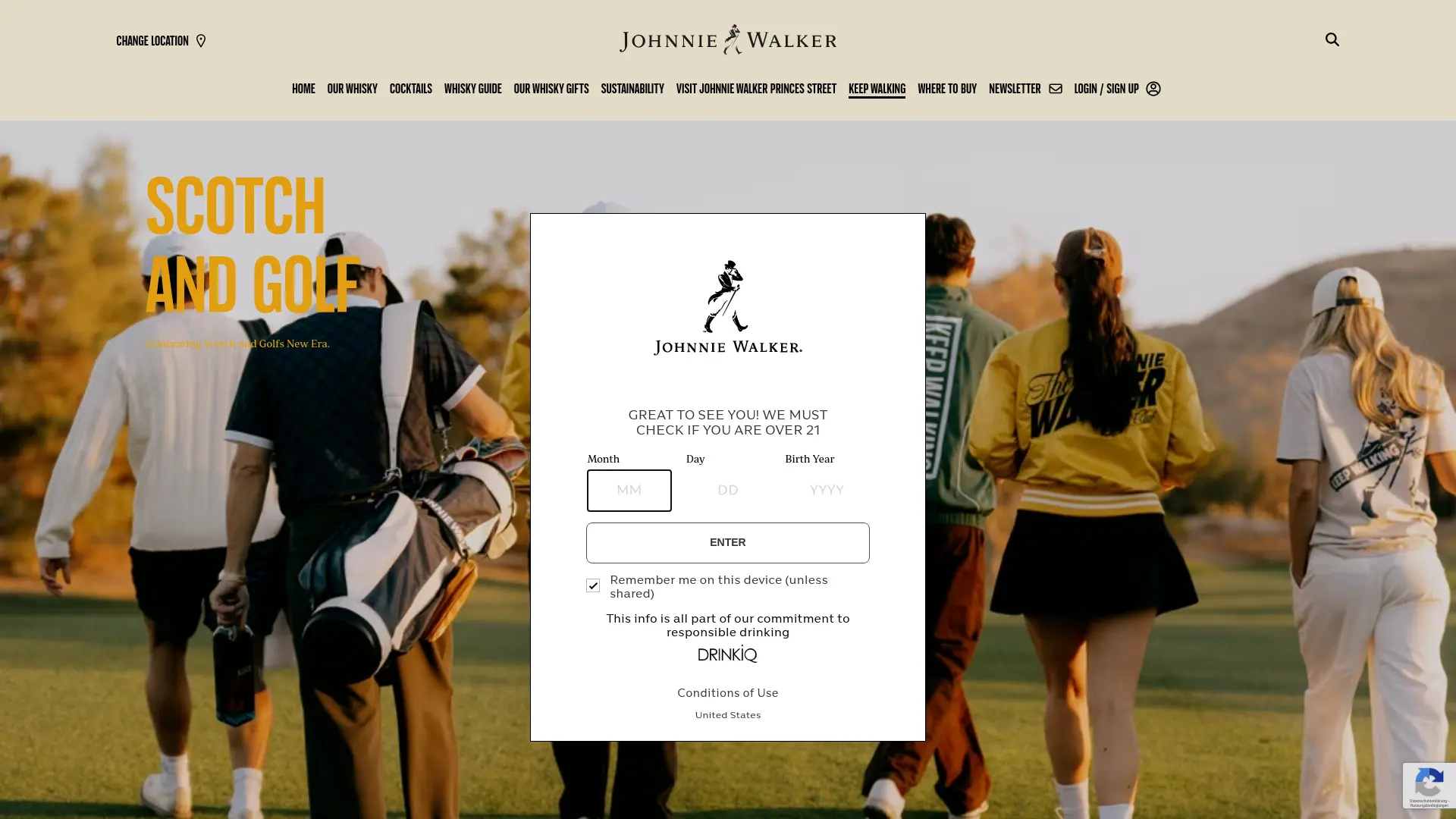 Sweepstake Johnnie Walker Golf Sweepstakes by Diageo Americas, Inc.