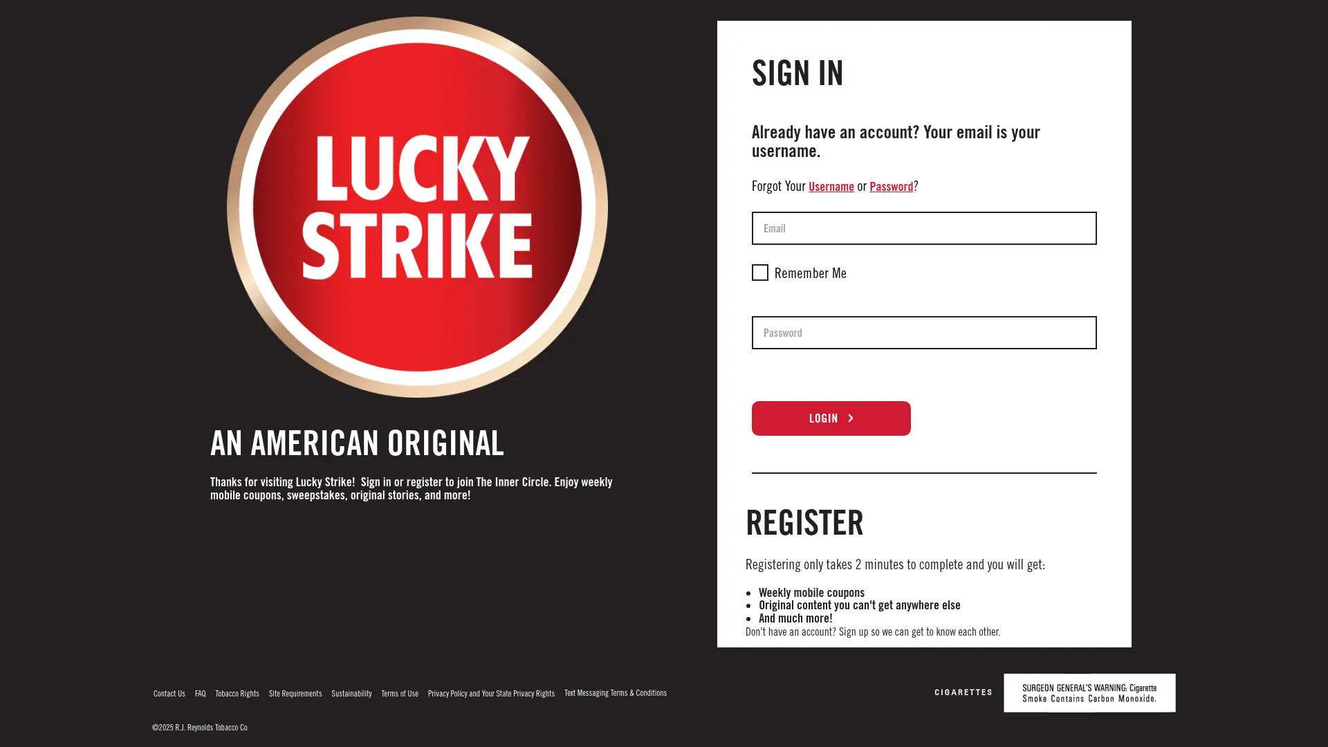 Sweepstake The Inner Circle Sweepstakes - Lucky Strike by R.J. Reynolds Tobacco Company
