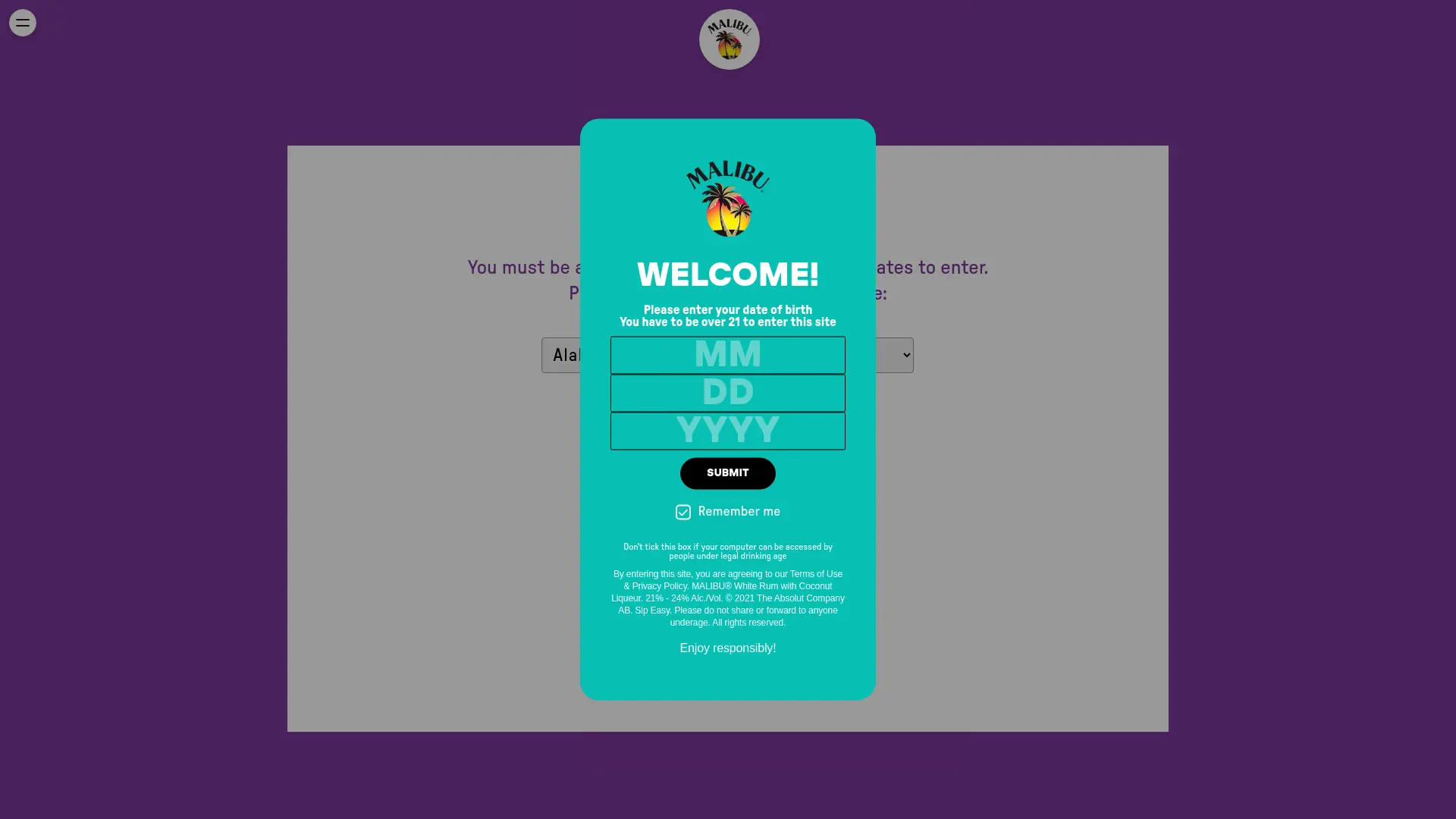 Sweepstake Malibu® RTD Summer Vacation Sweepstakes by Pernod Ricard USA