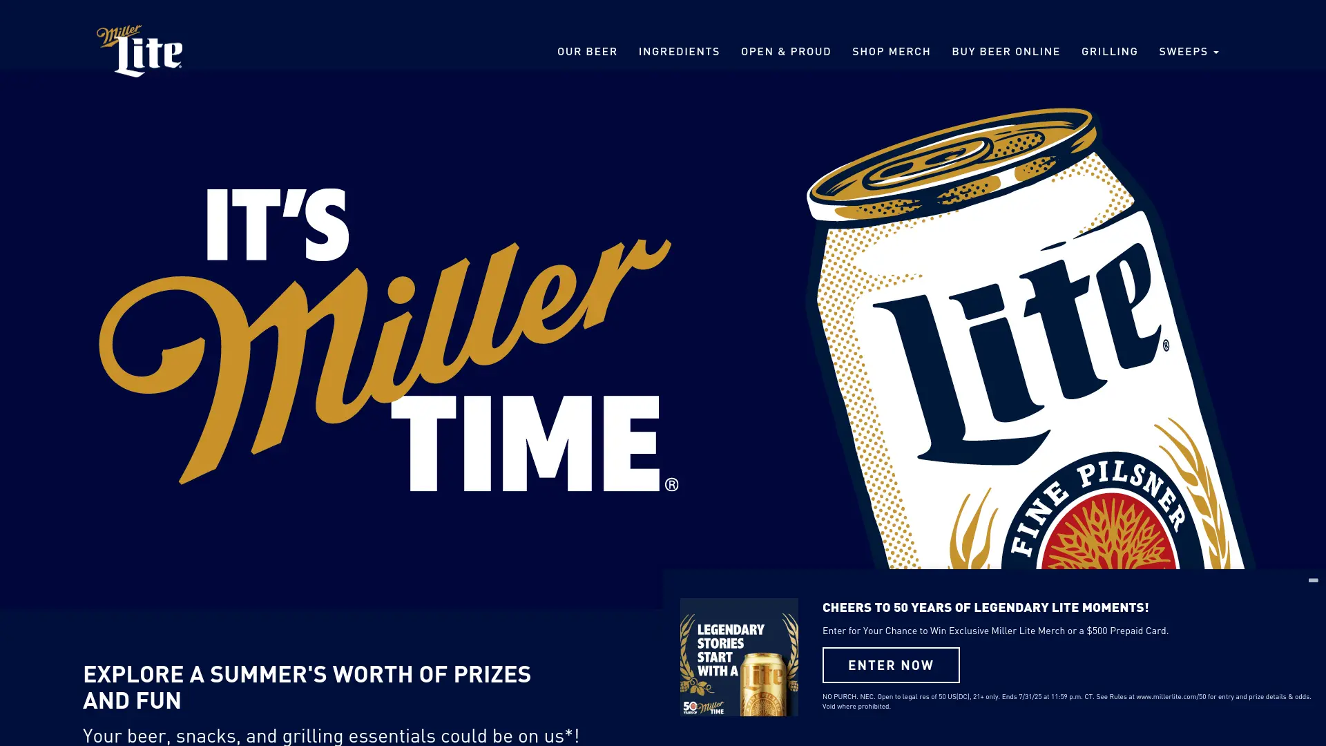 Sweepstake Miller Lite Bar 75 Music Festival Sweepstakes by Molson Coors Beverage Company USA LLC