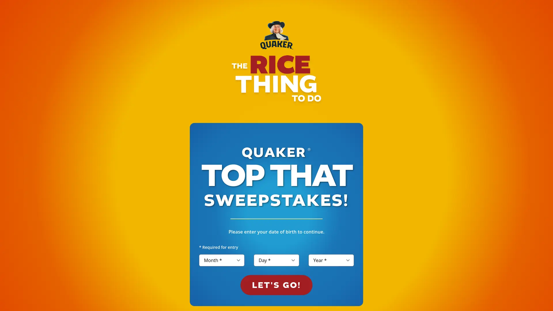 Sweepstake Quaker® Top That Sweepstakes by The Quaker Oats Company