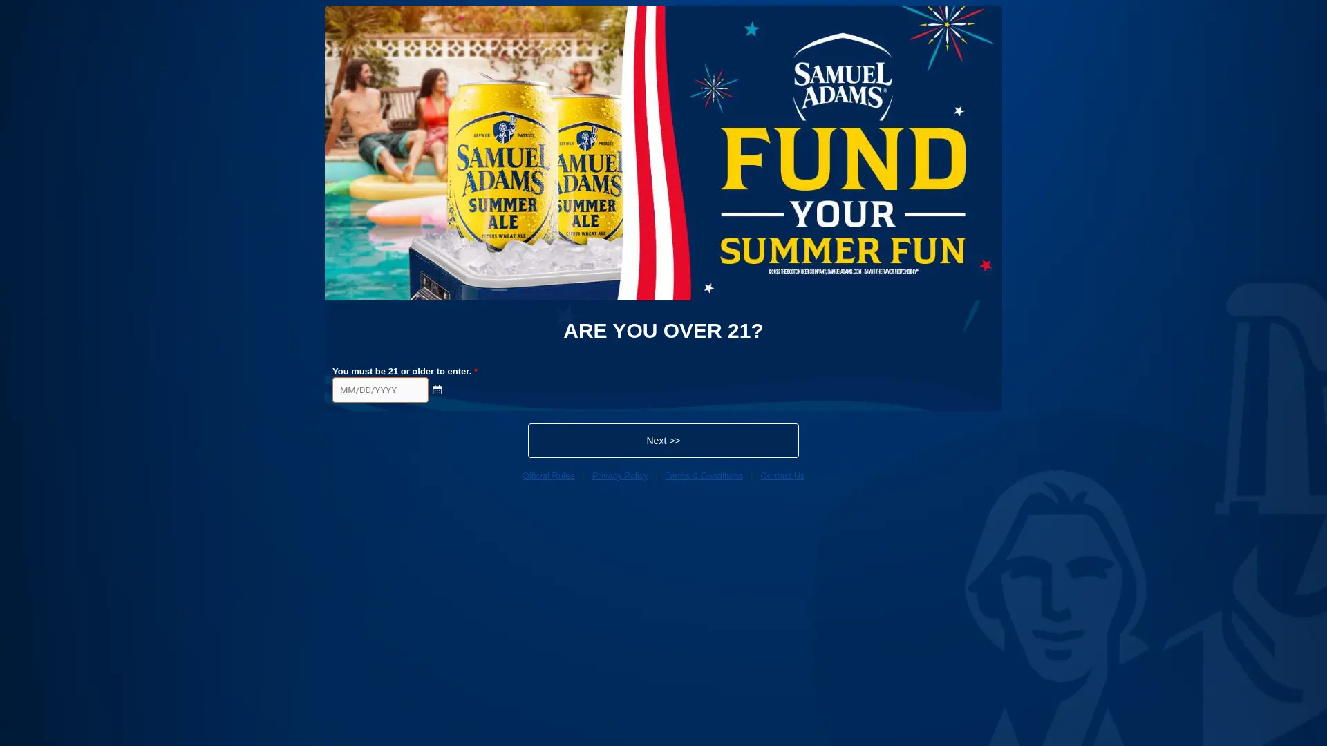 Sweepstake Samuel Adams® Summer Fund Sweepstakes by The Boston Beer Company