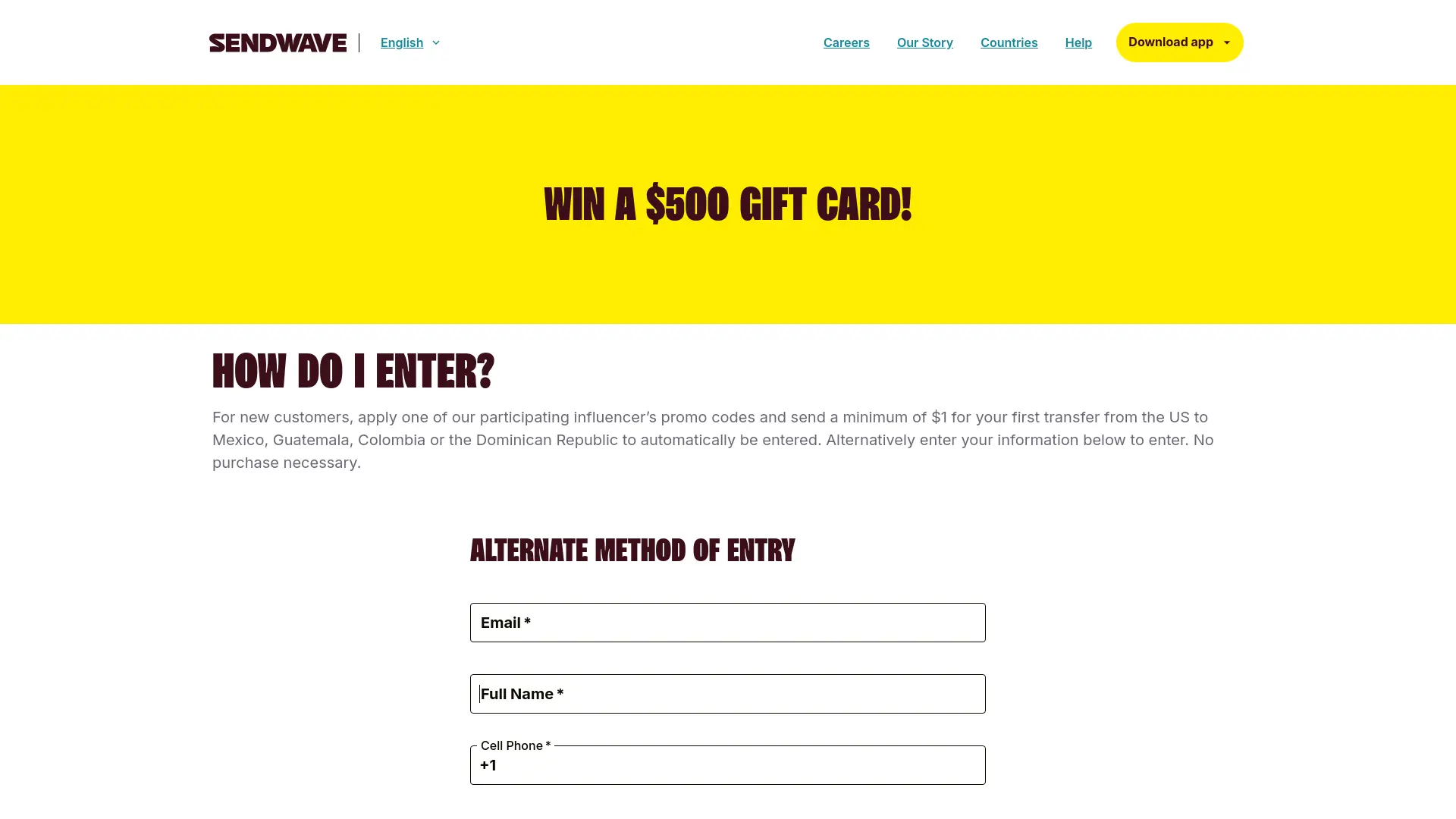 Sweepstake LATAM Influencer Giveaway - World Remit by World Remit