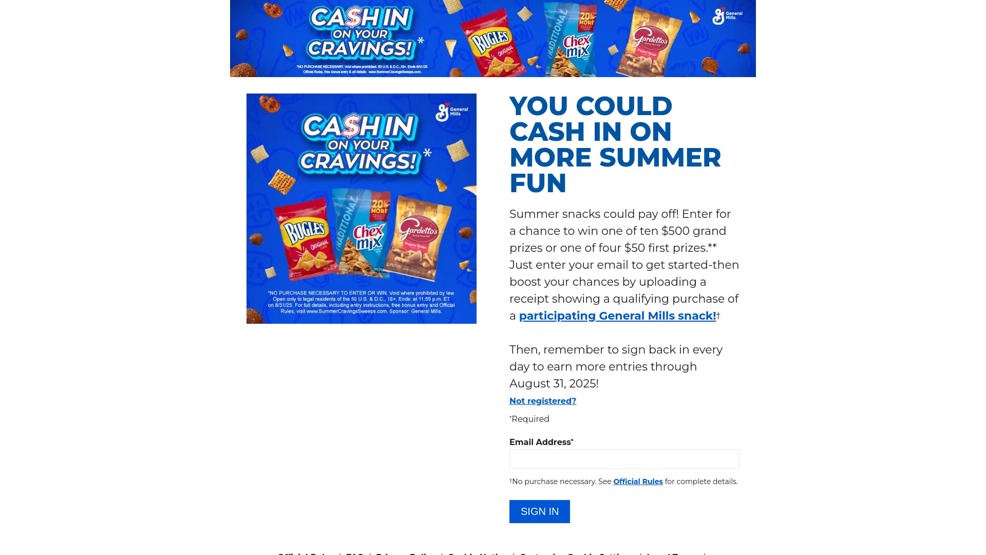 Sweepstake Summer snacks could pay off - General Mills by General Mills