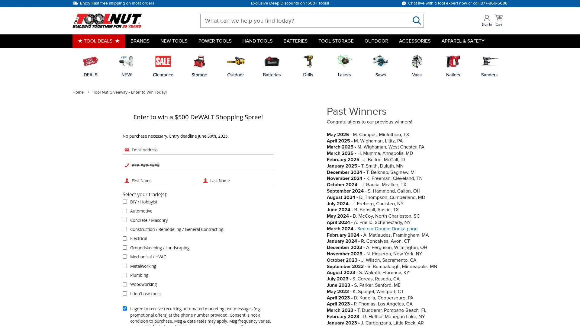 Sweepstake Tool Nut Giveaway - DeWALT Shopping Spree by The Tool Nut