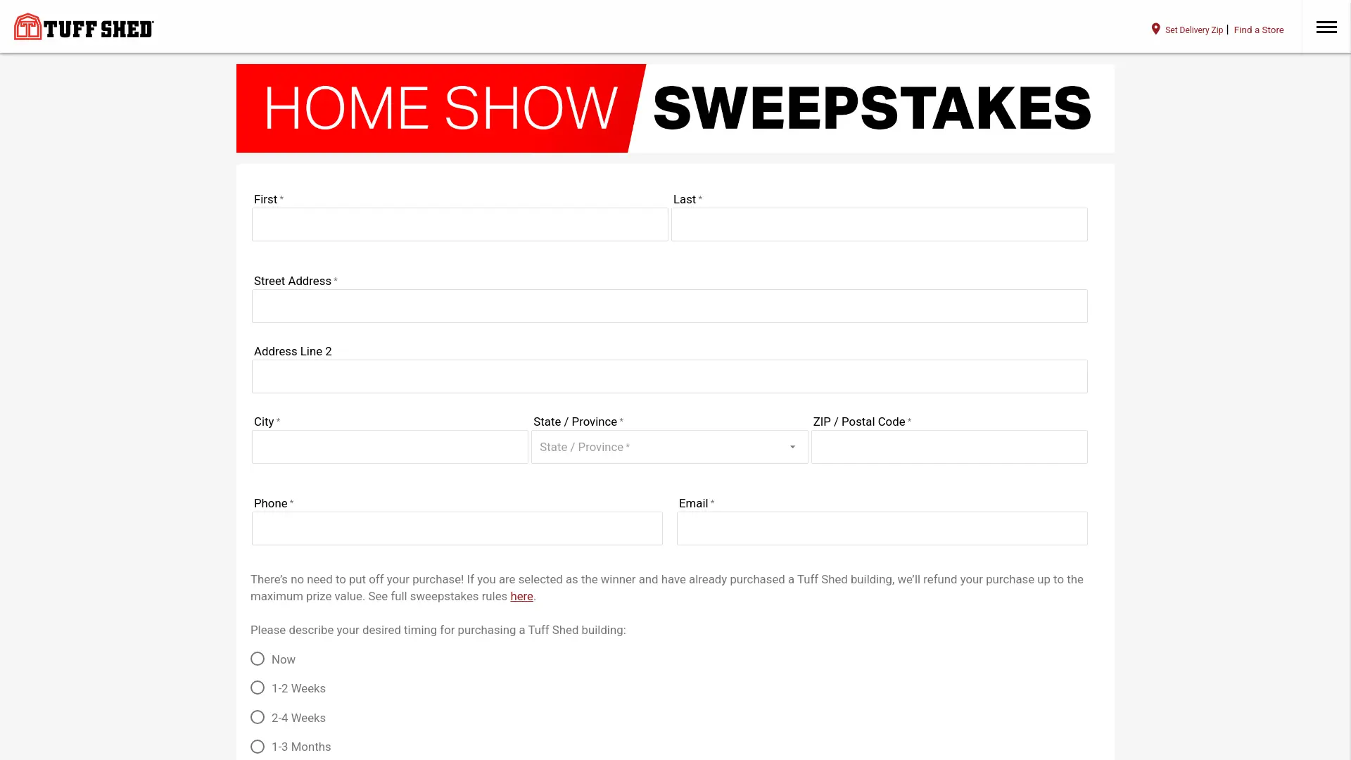 Sweepstake TUFF SHED – 2025 Premier Ranch Sweepstakes by Tuff Shed