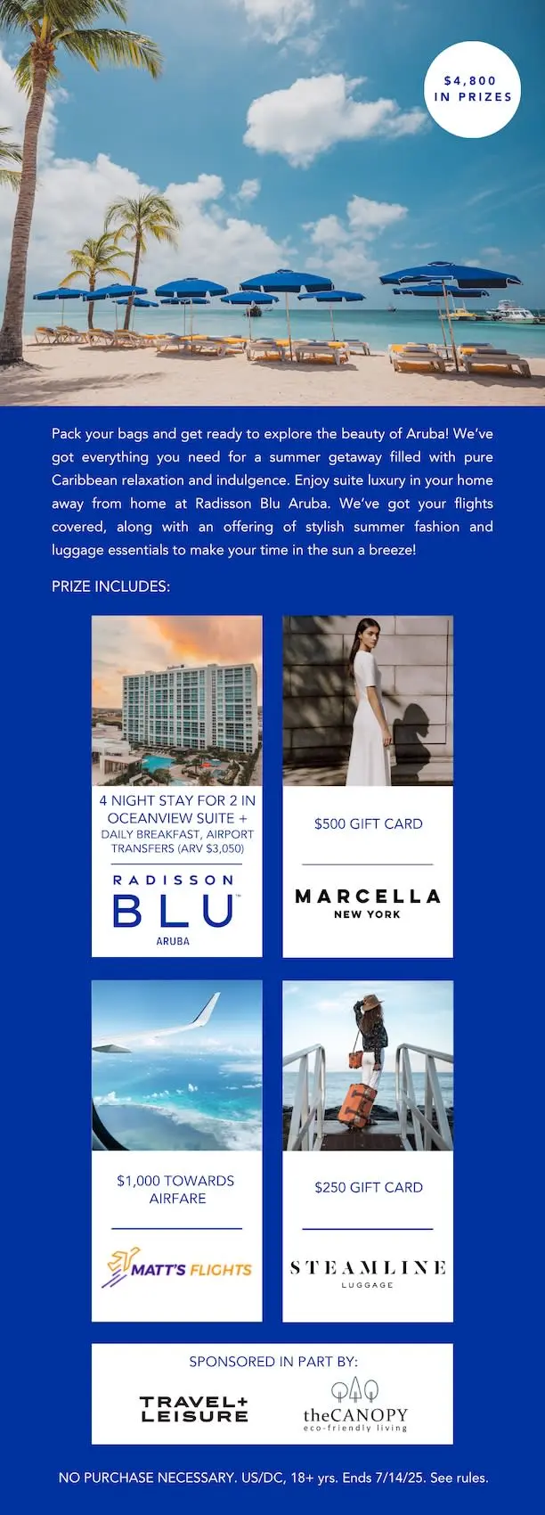 Sweepstake Endless Summer Sweepstakes by Marcella