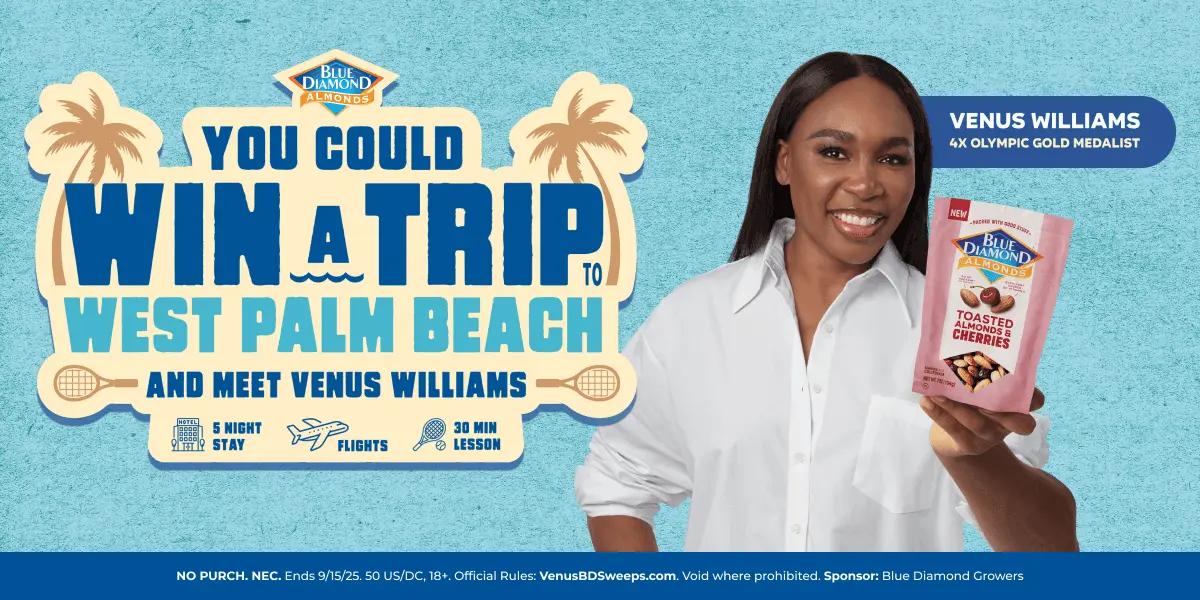 Sweepstake Blue Diamond Growers Venus Instant Win Game and Sweepstakes by Blue Diamond Growers