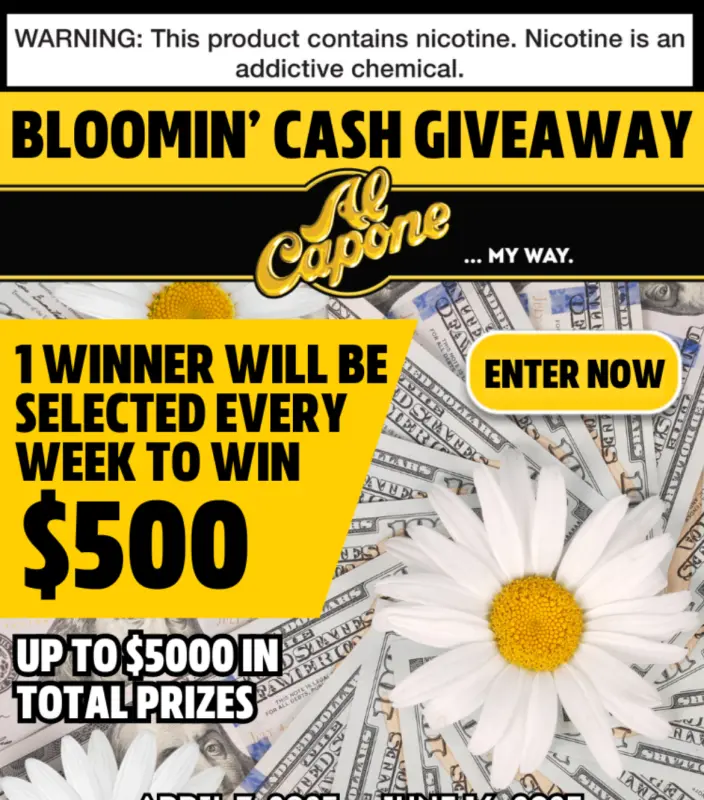 Sweepstake Bloomin' Cash Giveaway by Inter-Continental Cigar Corporation