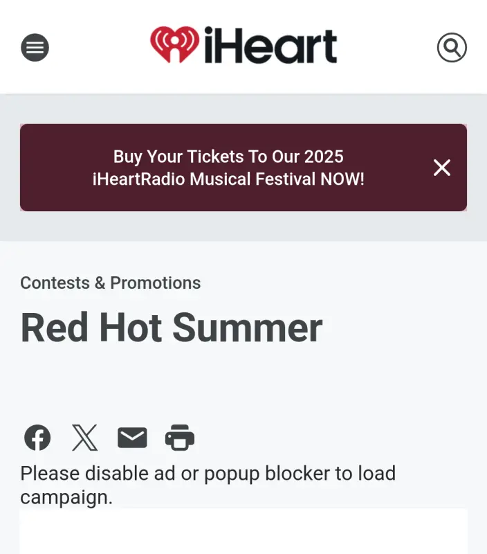 Sweepstake RED HOT SUMMER SWEEPSTAKES iHeartRadio by iHeartMedia + Entertainment, Inc., Menage a Trois Winery