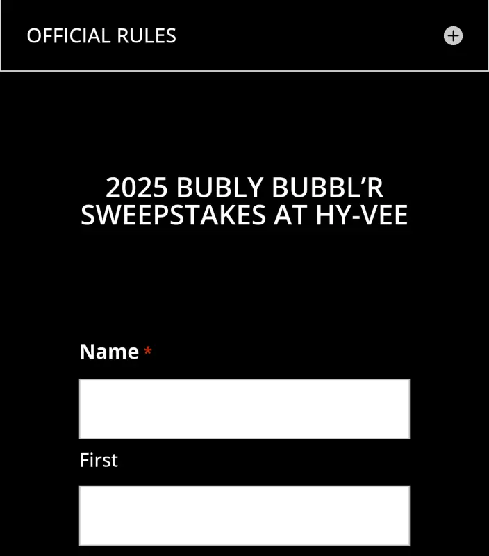 Sweepstake 2025 BUBLY BUBBL’R SWEEPSTAKES AT HY-VEE by Pepsi-Cola Company