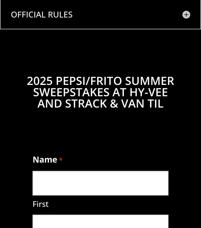 Sweepstake 2025 PEPSI/FRITO SUMMER SWEEPSTAKES AT HY-VEE AND STRACK & VAN TIL by Pepsi-Cola Company
