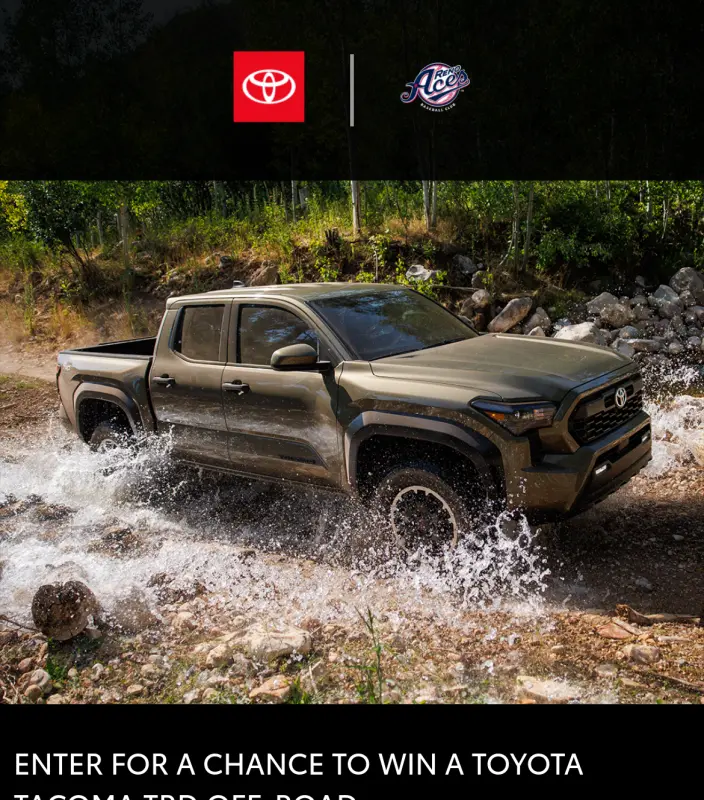 Sweepstake Toyota Reno Aces Home Run Sweepstakes by Toyota, Reno Aces