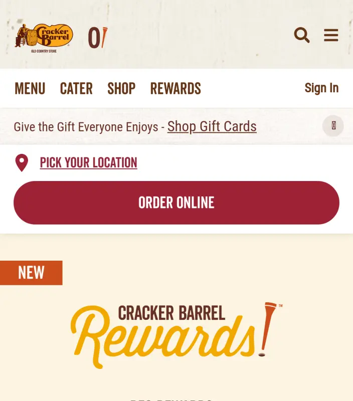 Sweepstake Cracker Barrel Rewards™ Bonus Game #7 by Cracker Barrel Old Country Store