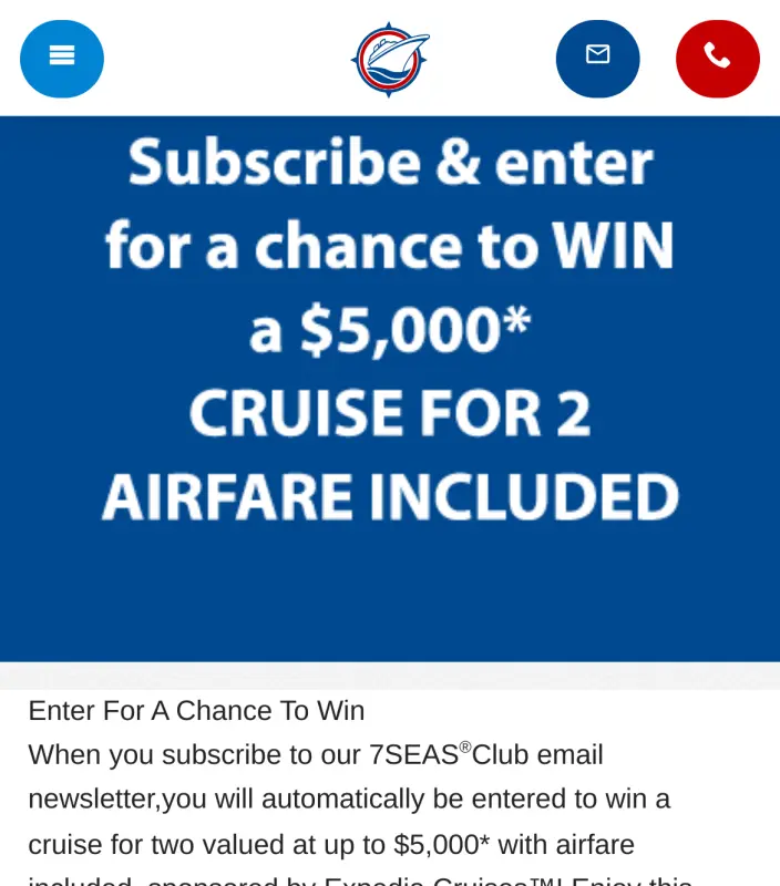 Sweepstake Enter For A Chance To Win a $5,000 Cruise - Expedia Cruises by Expedia Cruises