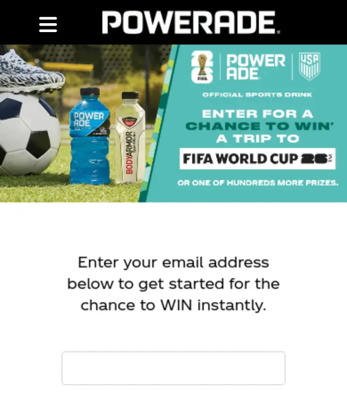 Sweepstake POWERADE Spin to Win Instant Win Game and Sweepstakes by BA Sports Nutrition, LLC