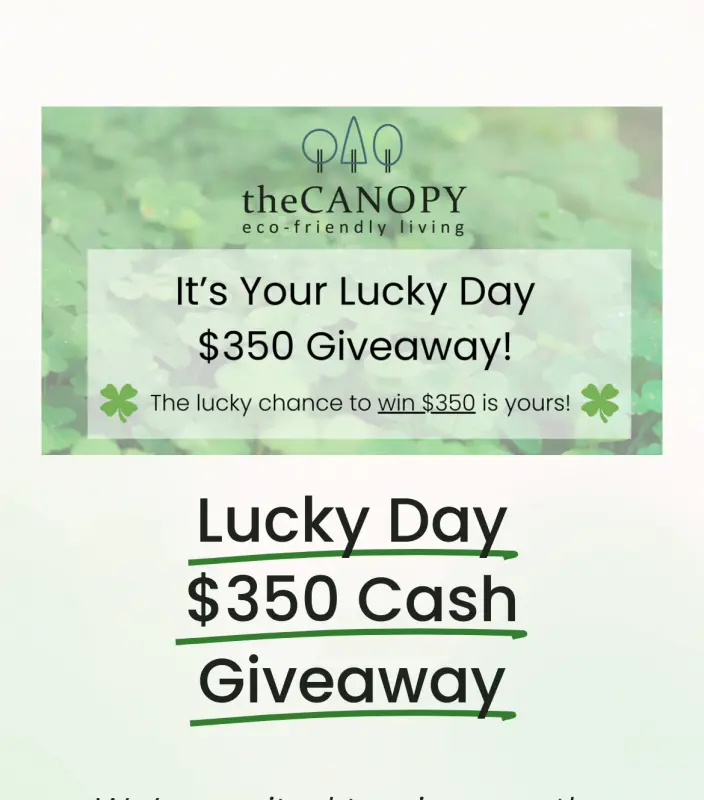 Sweepstake Lucky Day $350 Cash Giveaway - The Canopy by The Canopy
